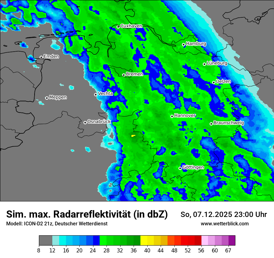 Modellkarten Simuliertes Radarbild