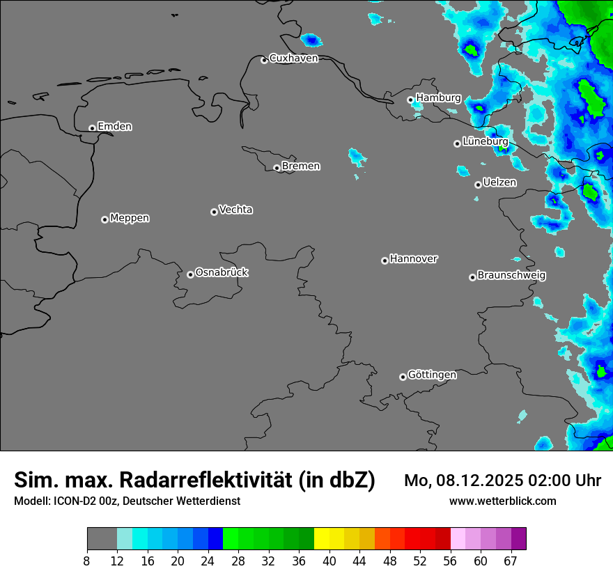 Modellkarten Simuliertes Radarbild