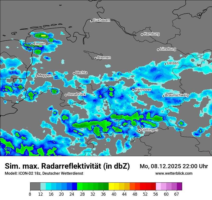 Modellkarten Simuliertes Radarbild