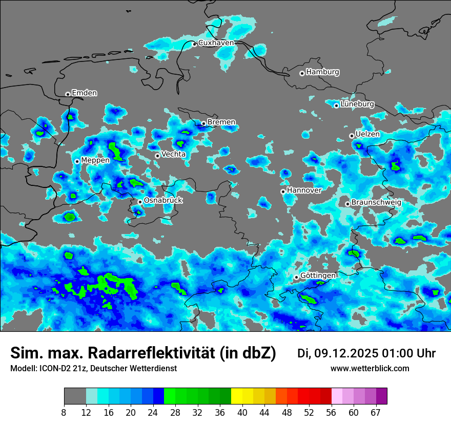 Modellkarten Simuliertes Radarbild