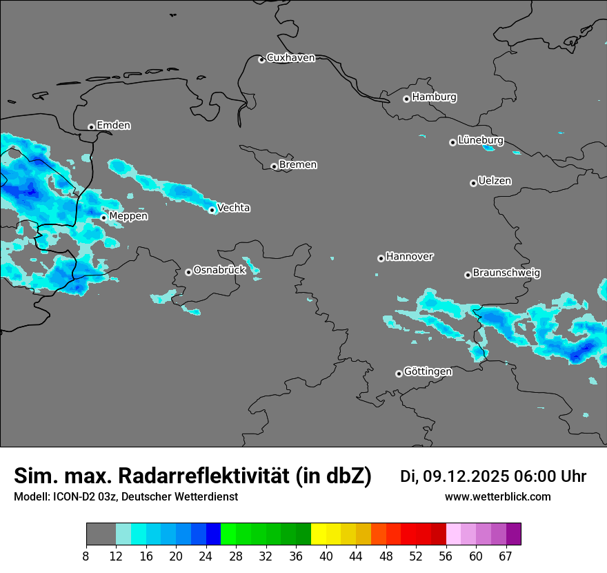 Modellkarten Simuliertes Radarbild
