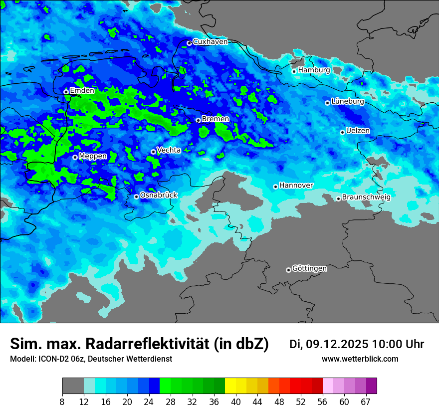 Modellkarten Simuliertes Radarbild