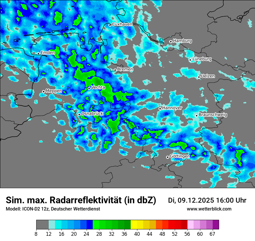 Modellkarten Simuliertes Radarbild