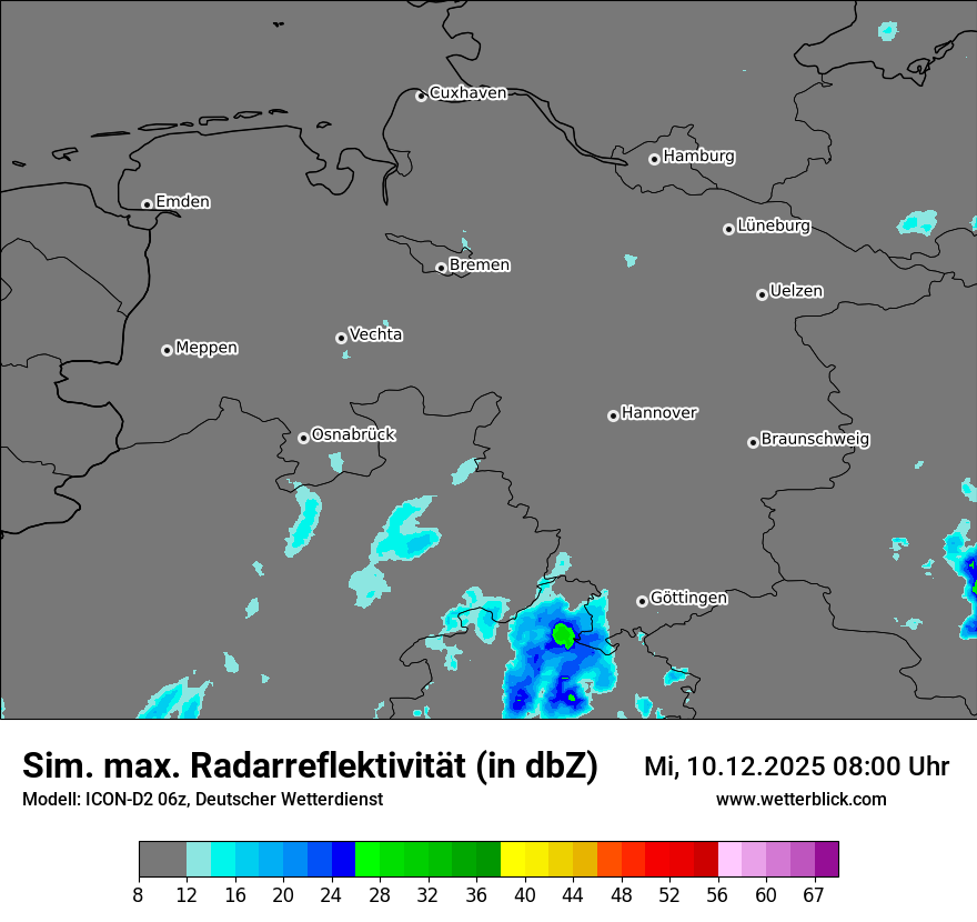Modellkarten Simuliertes Radarbild