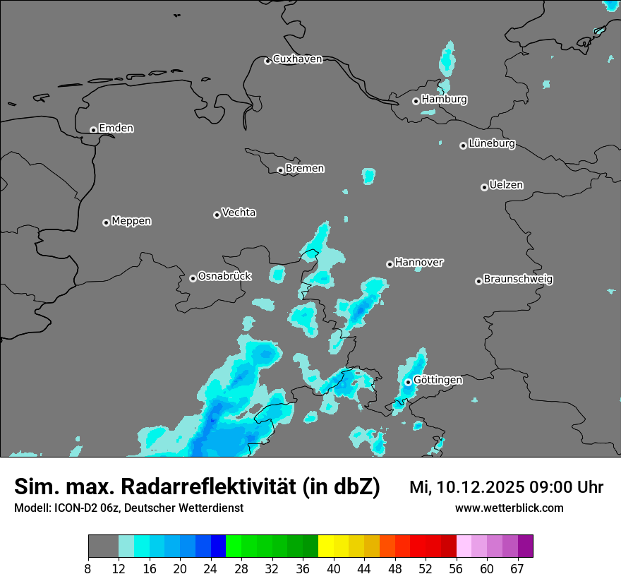 Modellkarten Simuliertes Radarbild