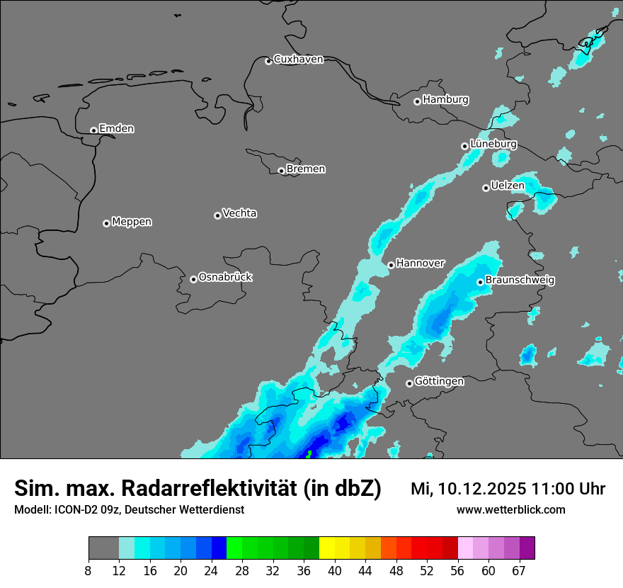 Modellkarten Simuliertes Radarbild