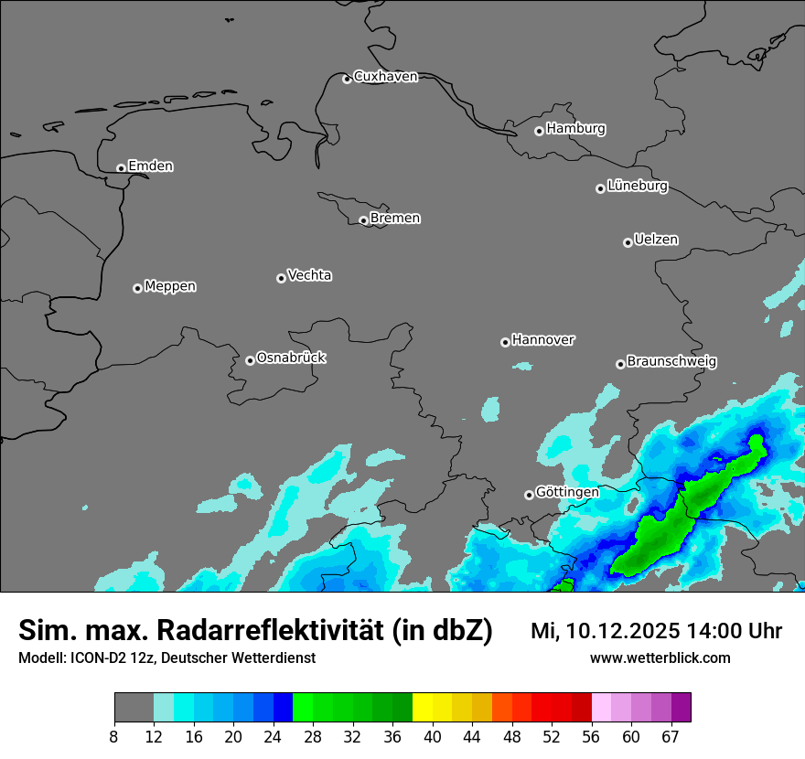 Modellkarten Simuliertes Radarbild
