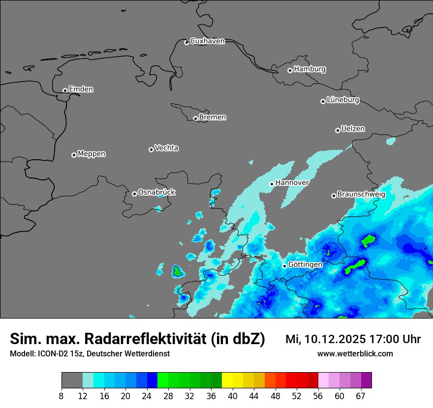 Modellkarten Simuliertes Radarbild