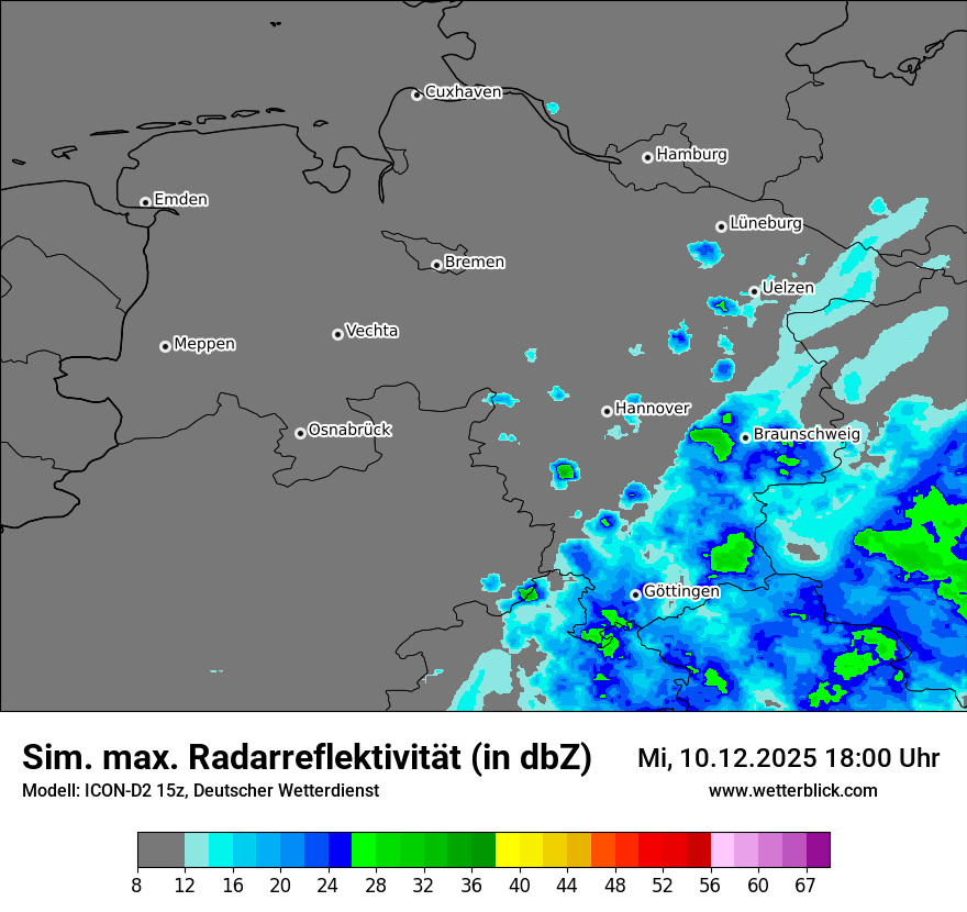 Modellkarten Simuliertes Radarbild