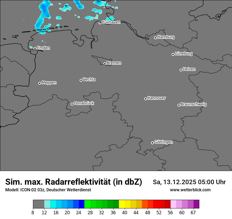 Modellkarten Simuliertes Radarbild