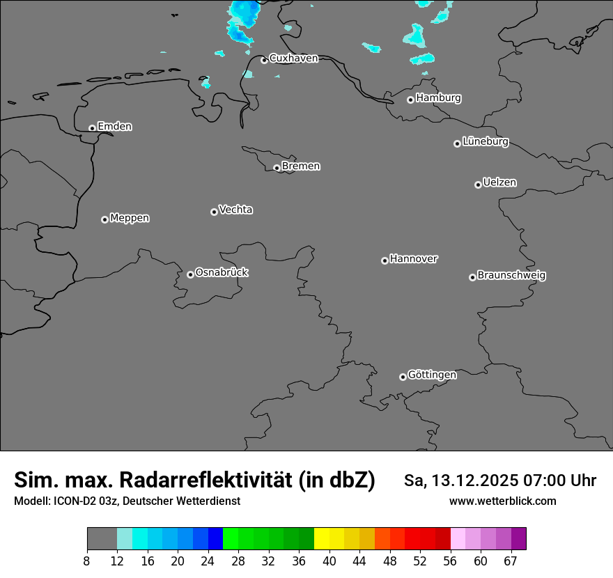 Modellkarten Simuliertes Radarbild
