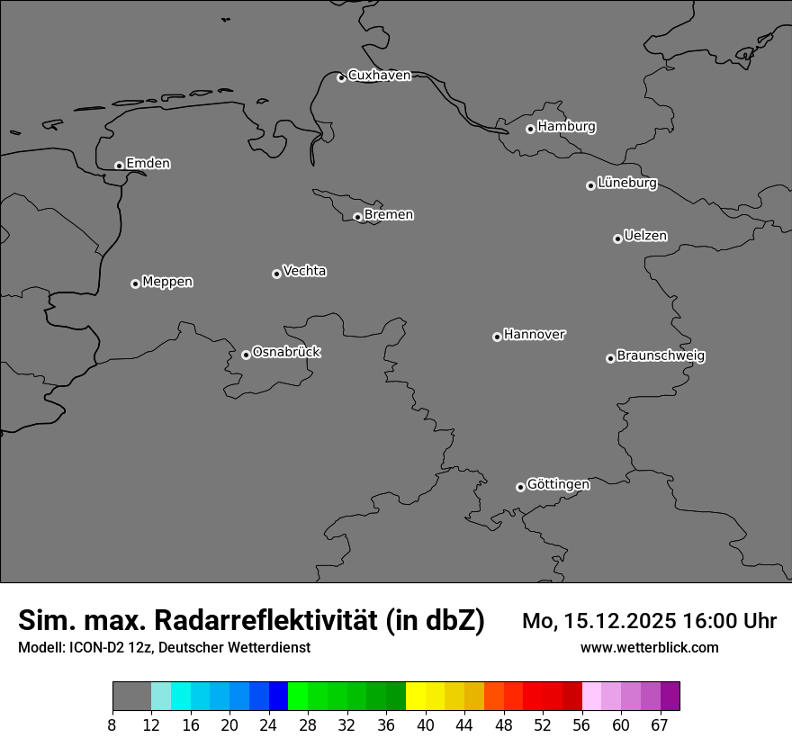 Modellkarten Simuliertes Radarbild