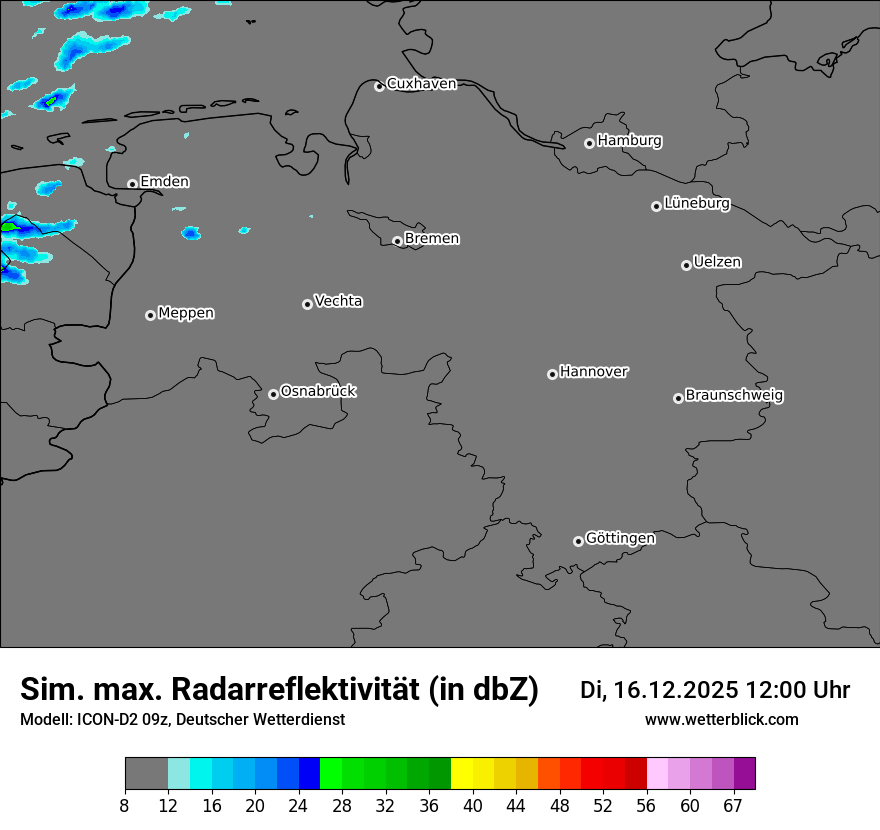 Modellkarten Simuliertes Radarbild