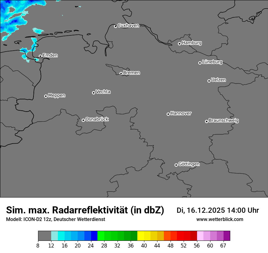 Modellkarten Simuliertes Radarbild