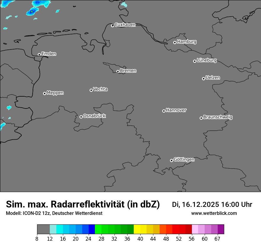 Modellkarten Simuliertes Radarbild