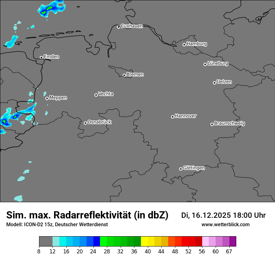 Modellkarten Simuliertes Radarbild