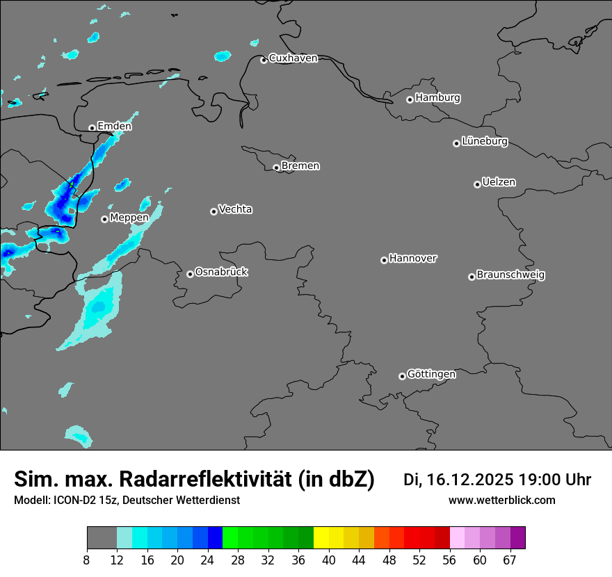 Modellkarten Simuliertes Radarbild