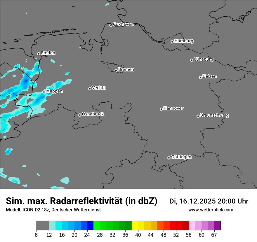 Modellkarten Simuliertes Radarbild