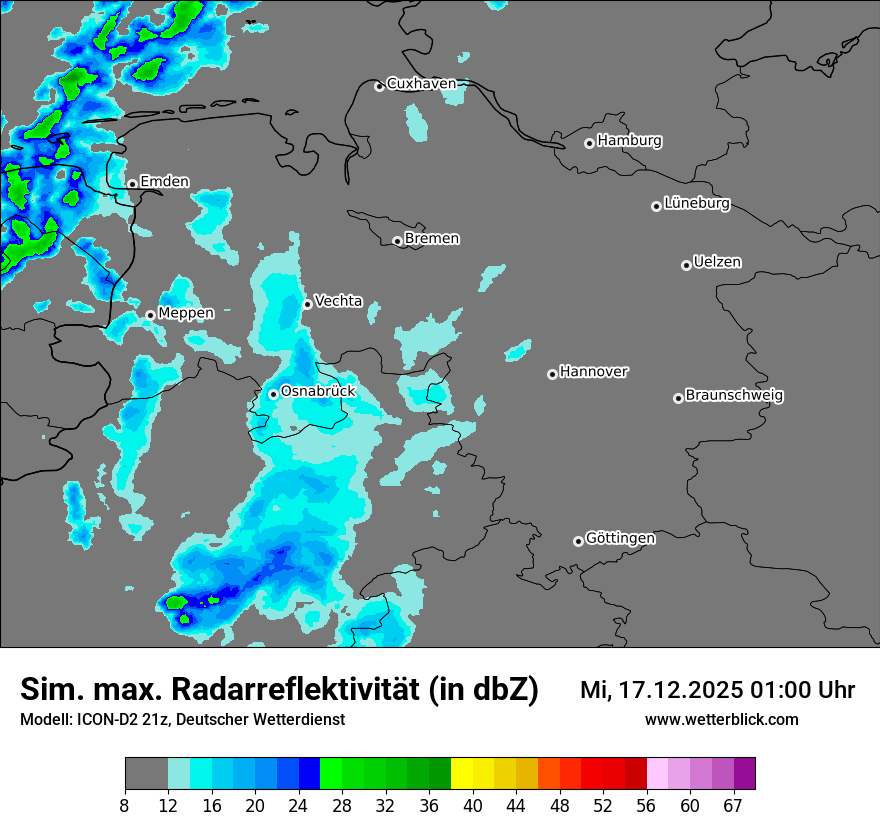 Modellkarten Simuliertes Radarbild