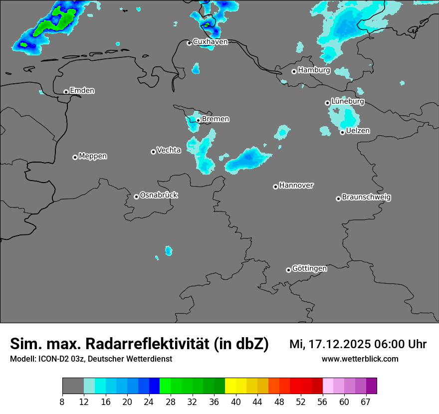 Modellkarten Simuliertes Radarbild