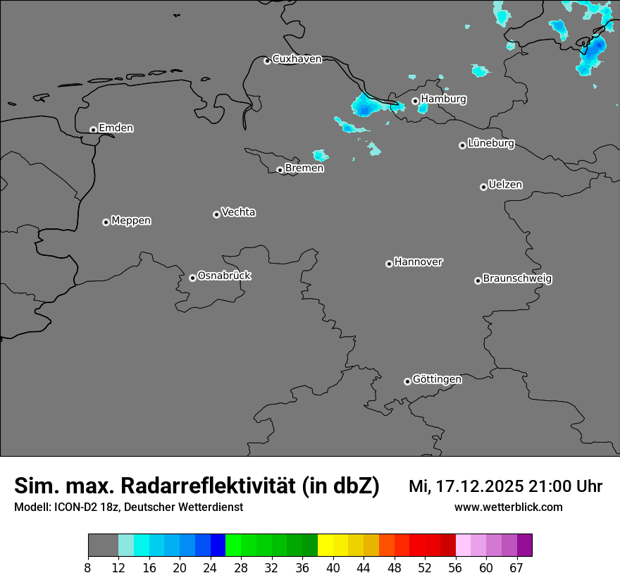 Modellkarten Simuliertes Radarbild