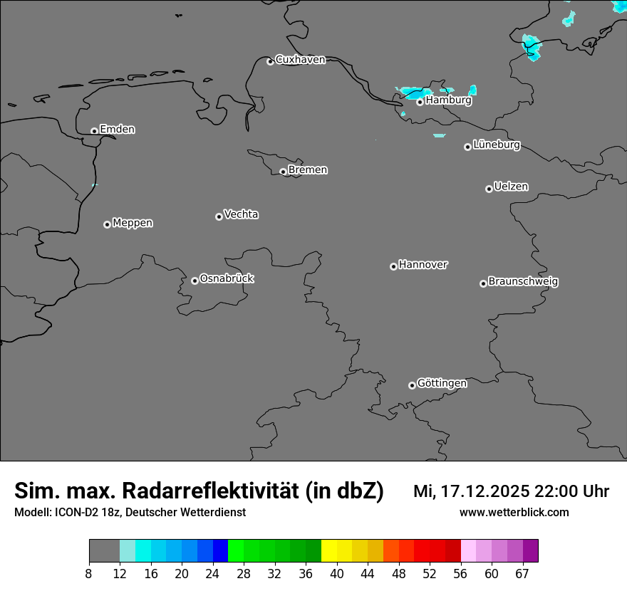 Modellkarten Simuliertes Radarbild