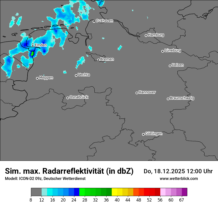 Modellkarten Simuliertes Radarbild