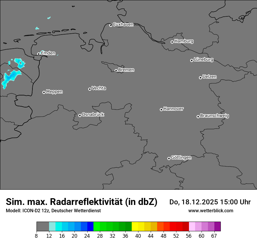Modellkarten Simuliertes Radarbild