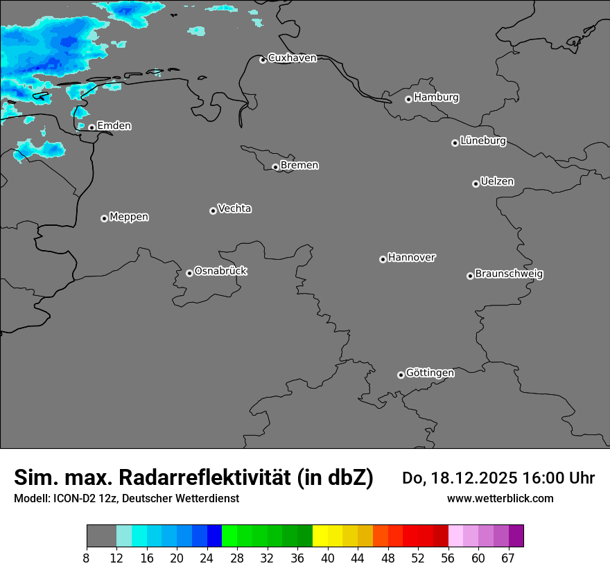 Modellkarten Simuliertes Radarbild
