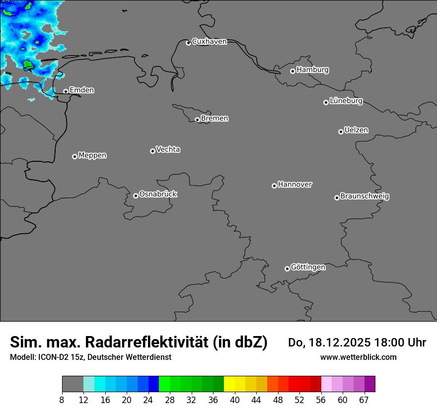 Modellkarten Simuliertes Radarbild