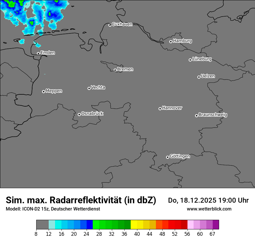 Modellkarten Simuliertes Radarbild