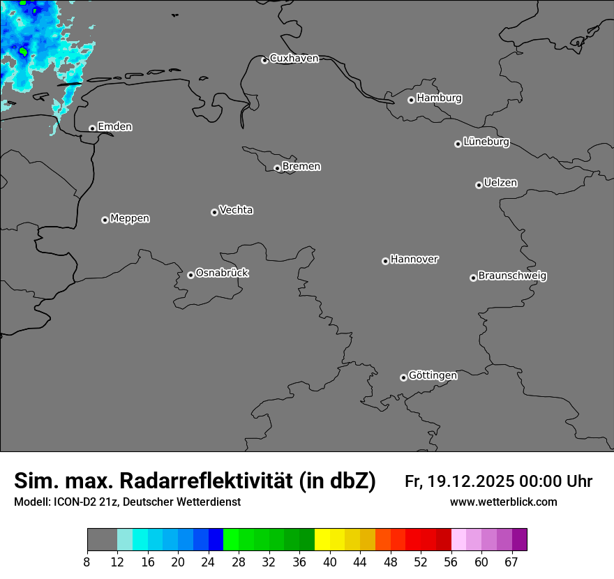 Modellkarten Simuliertes Radarbild