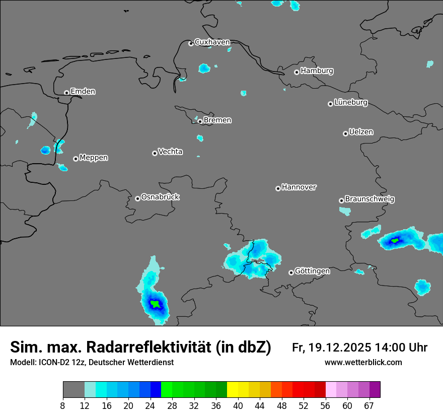 Modellkarten Simuliertes Radarbild