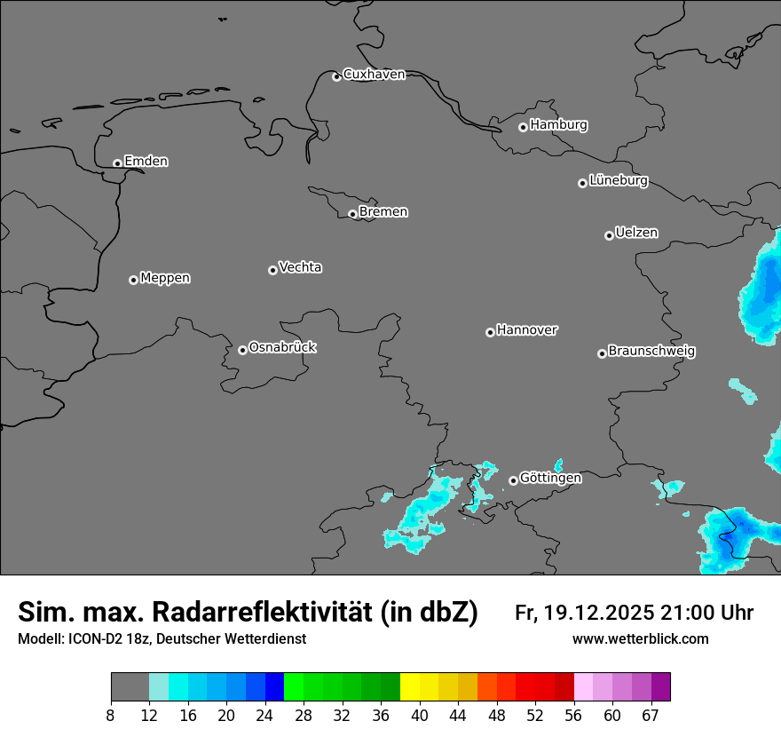 Modellkarten Simuliertes Radarbild