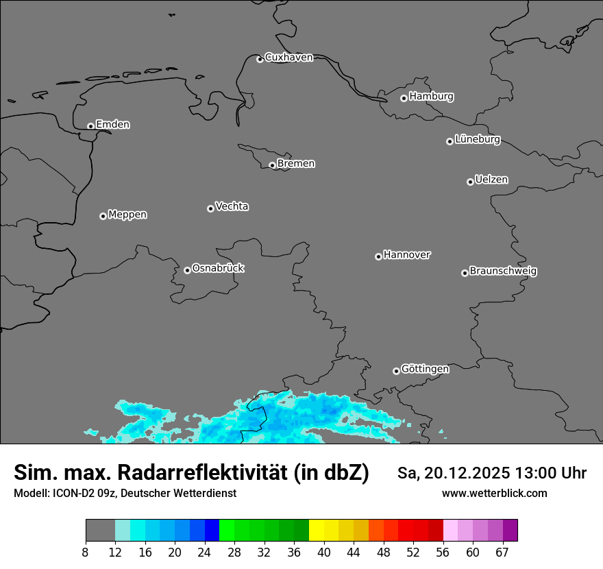 Modellkarten Simuliertes Radarbild