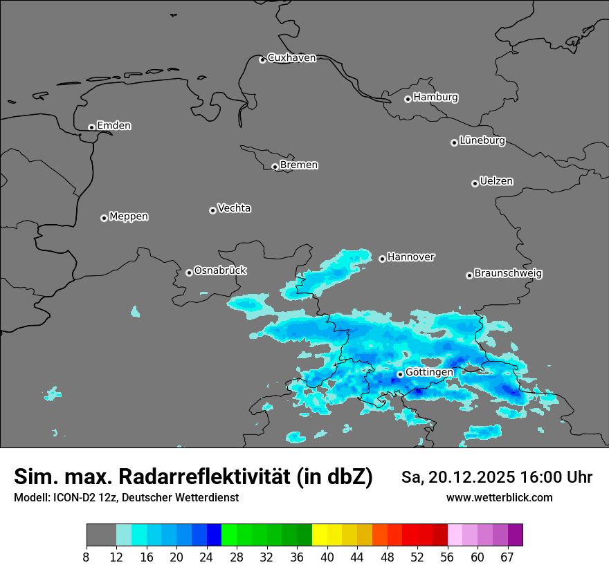 Modellkarten Simuliertes Radarbild
