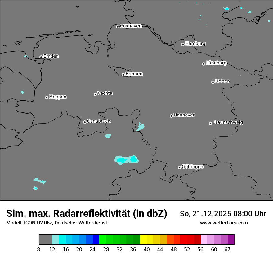 Modellkarten Simuliertes Radarbild