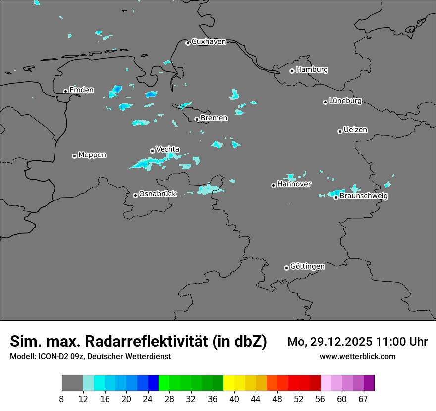 Modellkarten Simuliertes Radarbild