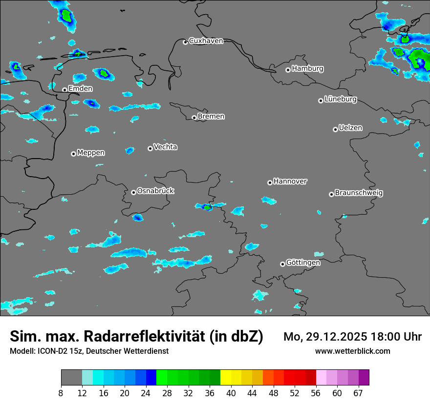 Modellkarten Simuliertes Radarbild