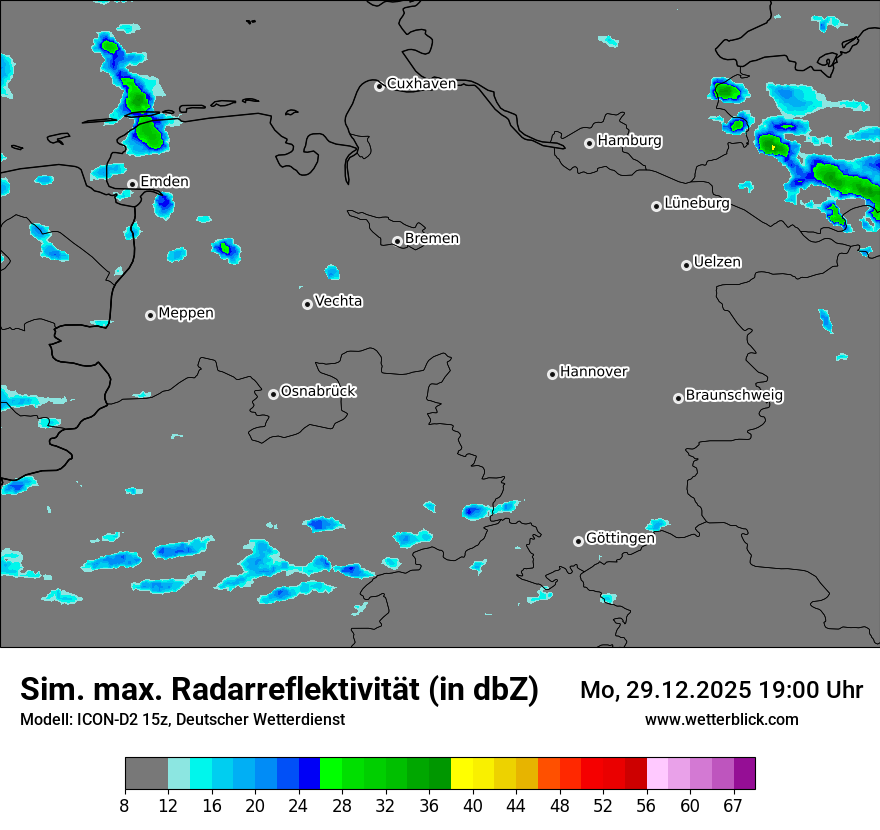 Modellkarten Simuliertes Radarbild