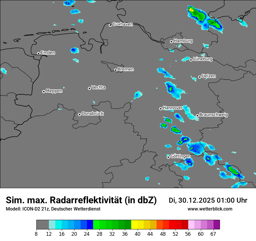 Modellkarten Simuliertes Radarbild
