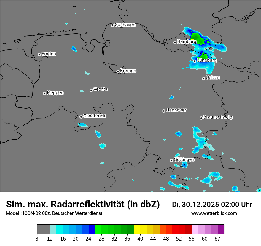 Modellkarten Simuliertes Radarbild