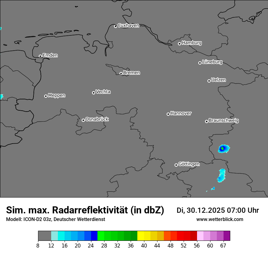 Modellkarten Simuliertes Radarbild