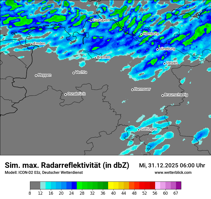 Modellkarten Simuliertes Radarbild