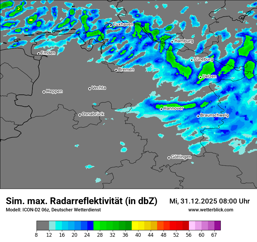 Modellkarten Simuliertes Radarbild