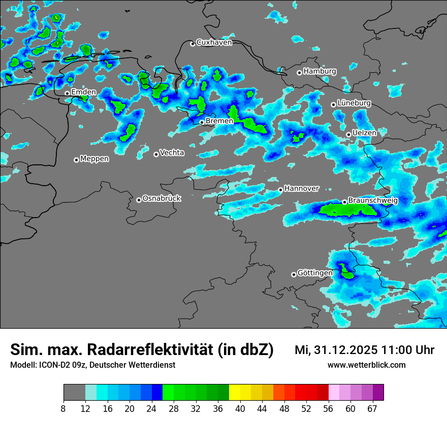 Modellkarten Simuliertes Radarbild
