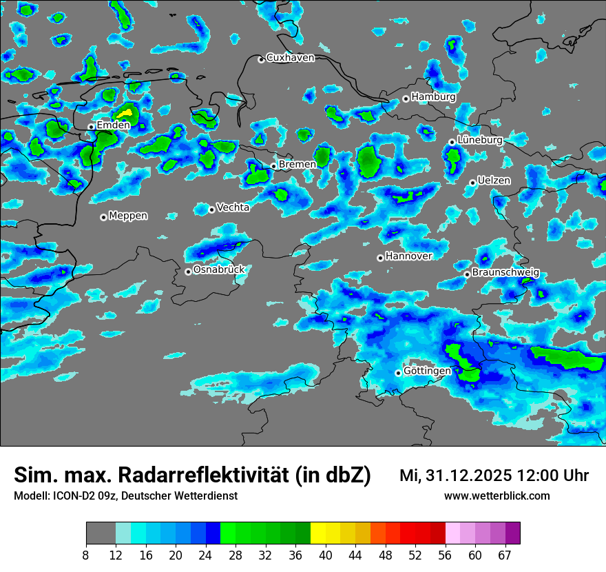 Modellkarten Simuliertes Radarbild