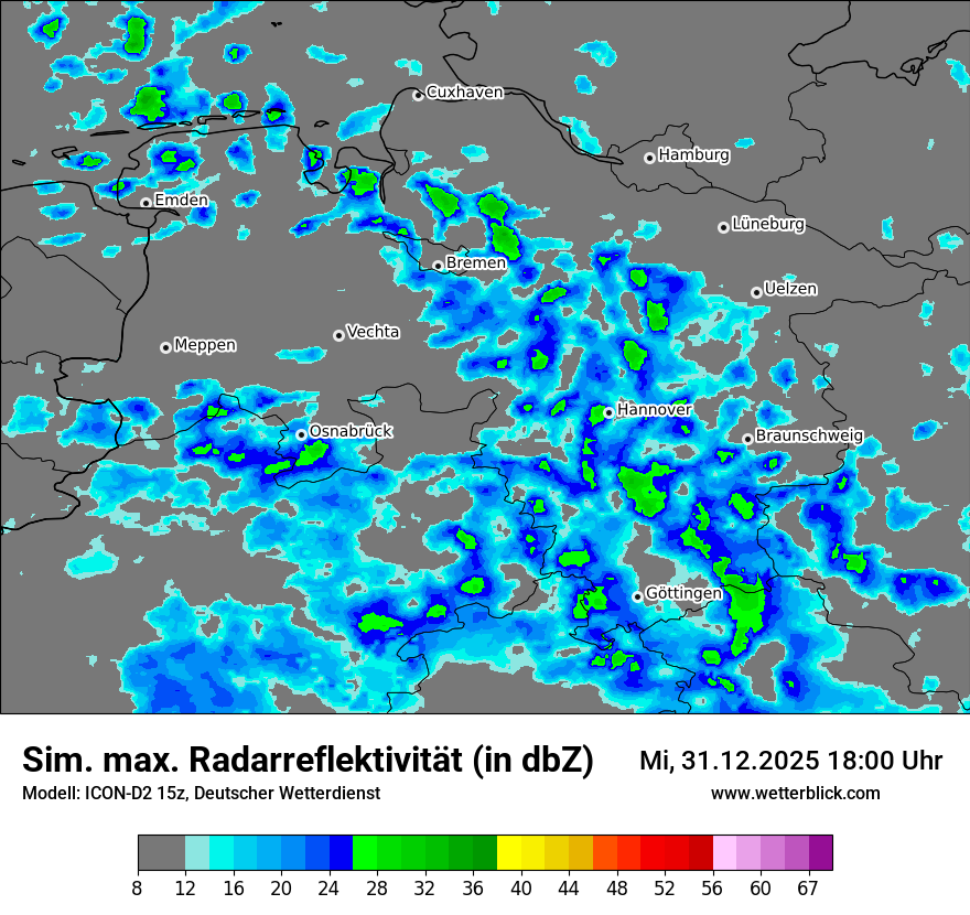 Modellkarten Simuliertes Radarbild