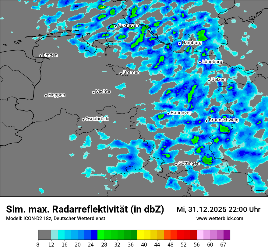 Modellkarten Simuliertes Radarbild