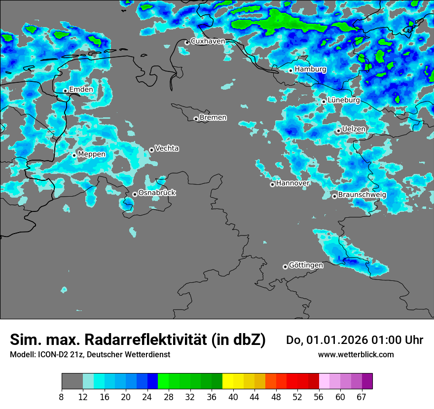 Modellkarten Simuliertes Radarbild